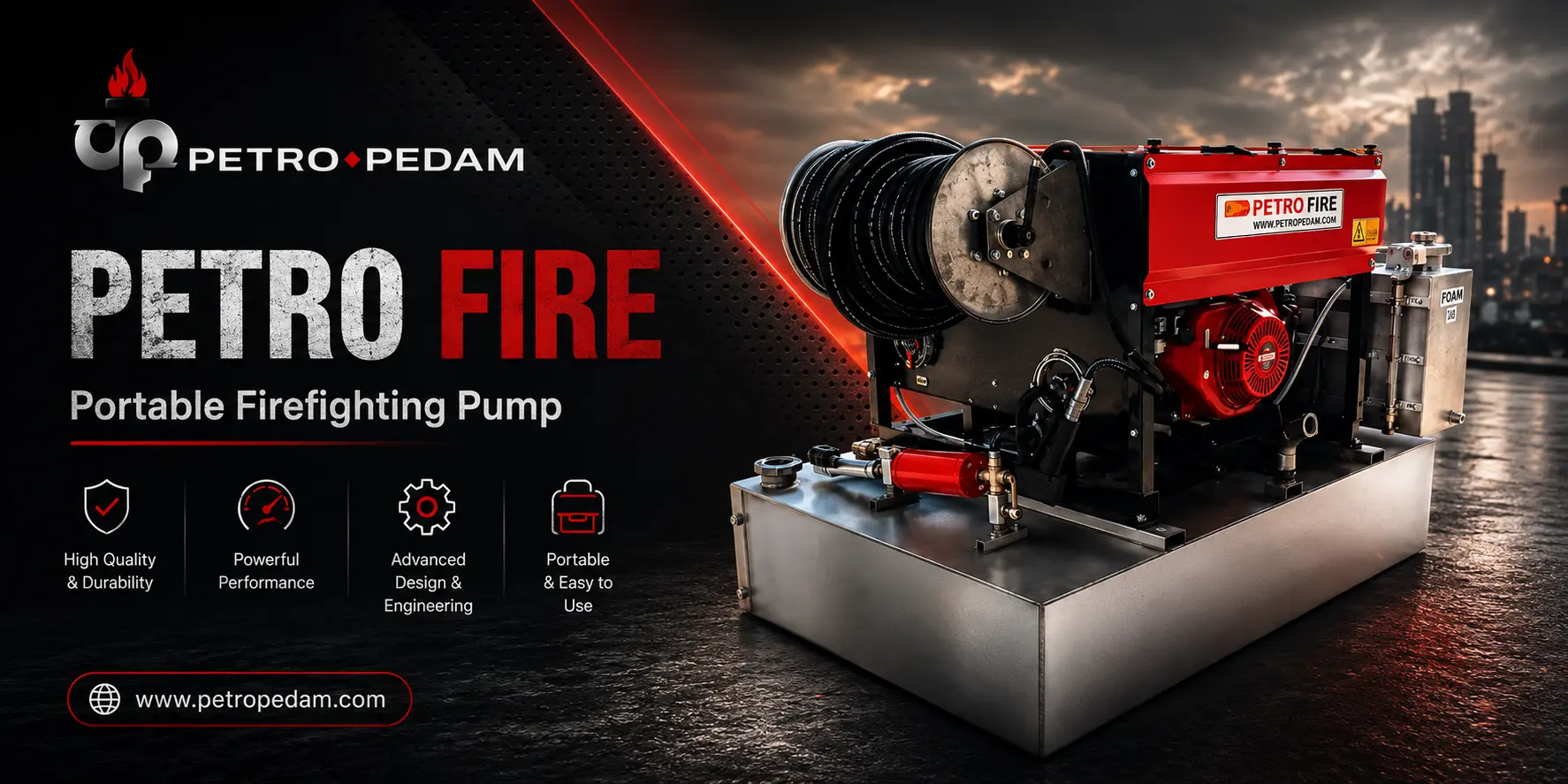 Petropedam portable Petro Fire high-pressure water-mist firefighting pump unit