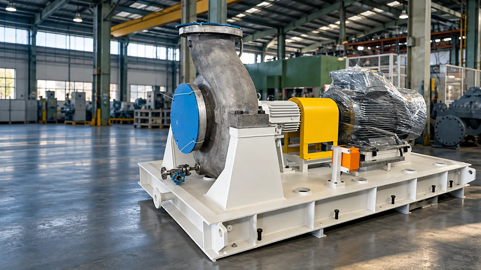 Petropedam API 610 process centrifugal pump installation at a water treatment project